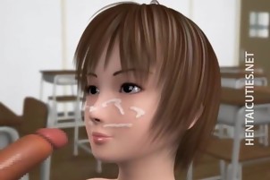 甜蜜的3 d hentai顽皮facialized